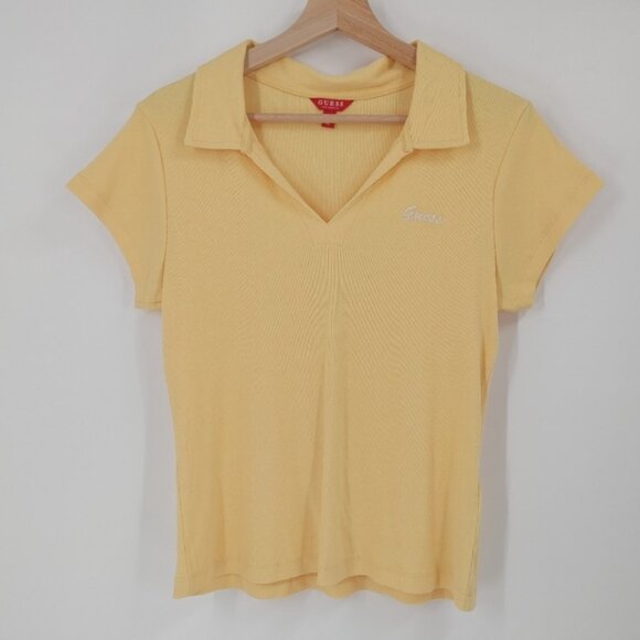 Guess Ribbed Polo Tee - Picture 1 of 5